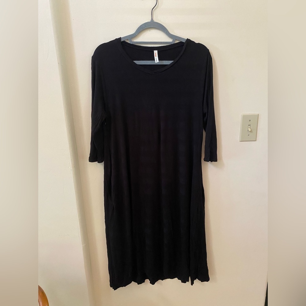 ORANGE CREEK BLACK ELEGANT T SHIRT DRESS SIZE L